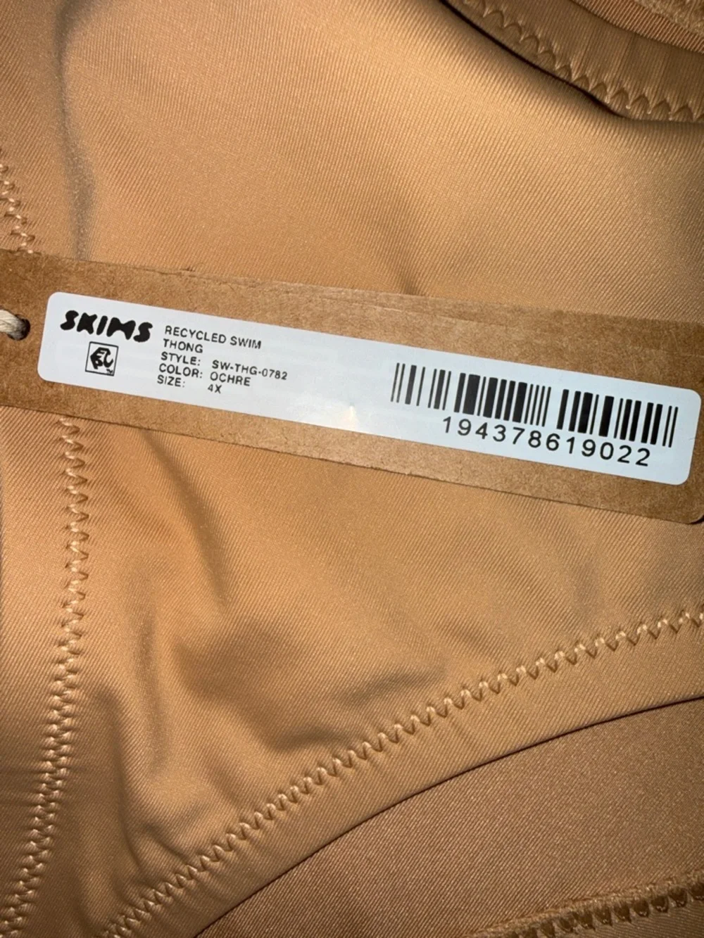 SKIMS Swim Thong Bikini Bottom Ochre Womens SW-THG-0782 4X New with Tags